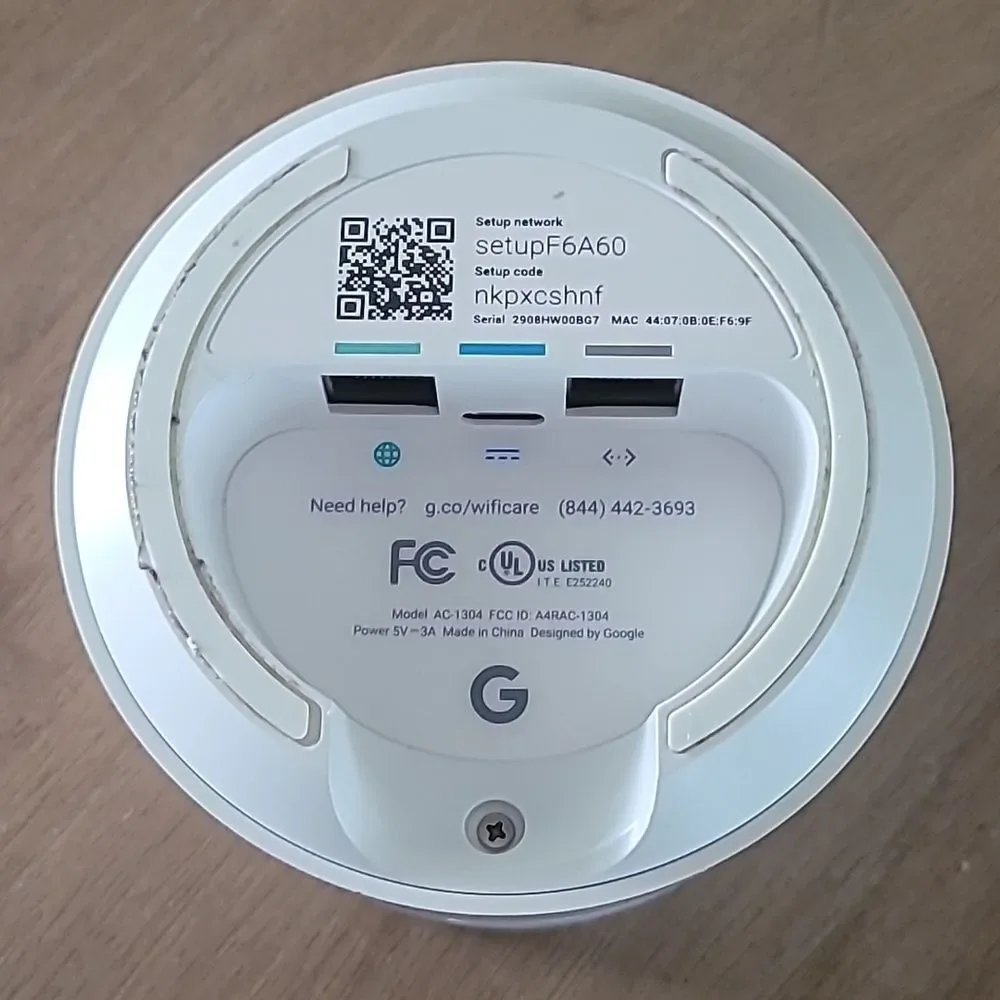 Google Wifi AC1304 Mesh Router Wireless Access Point w/ Power Adapter